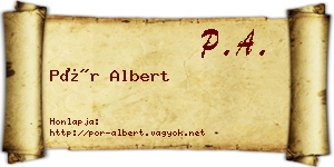 Pór Albert névjegykártya