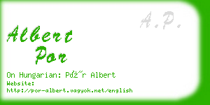 albert por business card